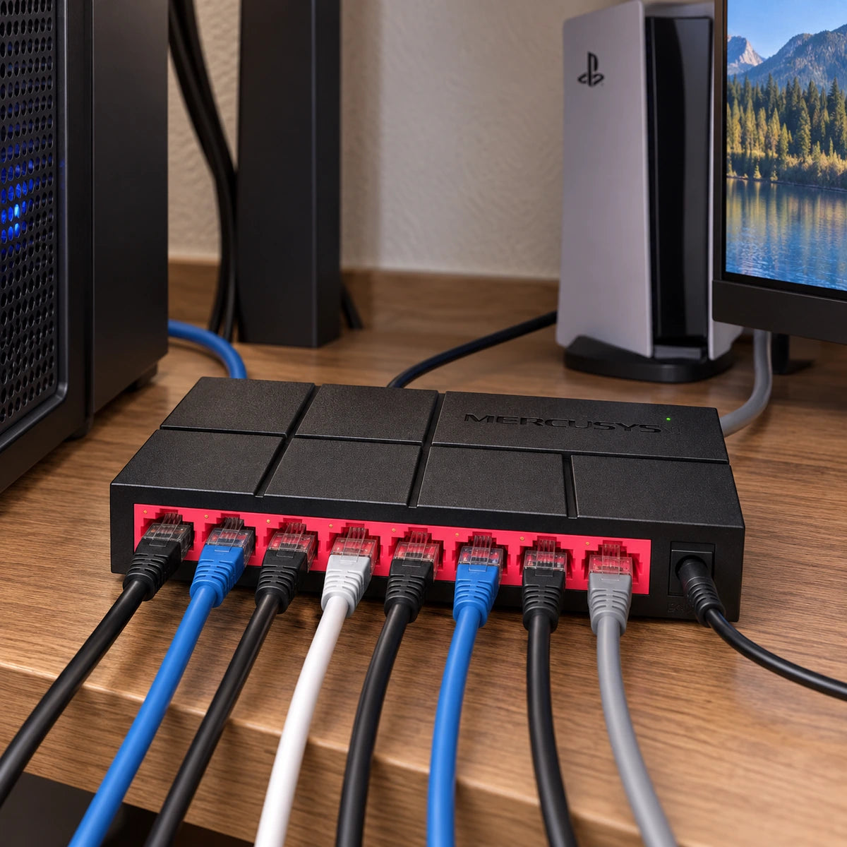 Switch Mercusys MS108G Gigabit de 8 Puertos - lifestyle home-office-switch - Media Factory