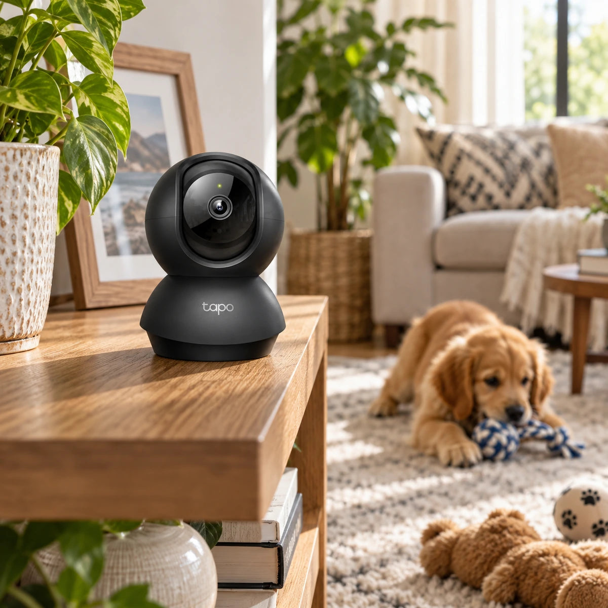 Cámara Wi-Fi TP-Link Tapo C211 3MP 2K Negra Interior - lifestyle pet-living-day - Media Factory