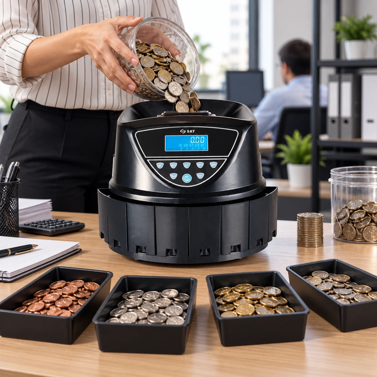 Contadora de Monedas Sat CC358 - lifestyle admin-cash - Media Factory POS