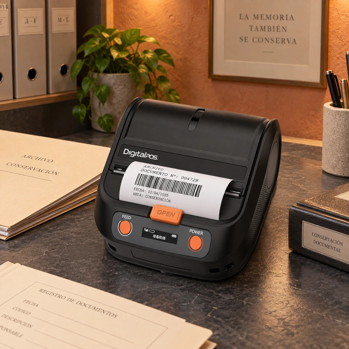 Impresora POS Térmica 3 en 1 Digital POS Dig M324 80 mm Portátil Bluetooth (Imprime Tirilla y Etiqueta) — tercera escena de uso en un ambiente editorial distinto