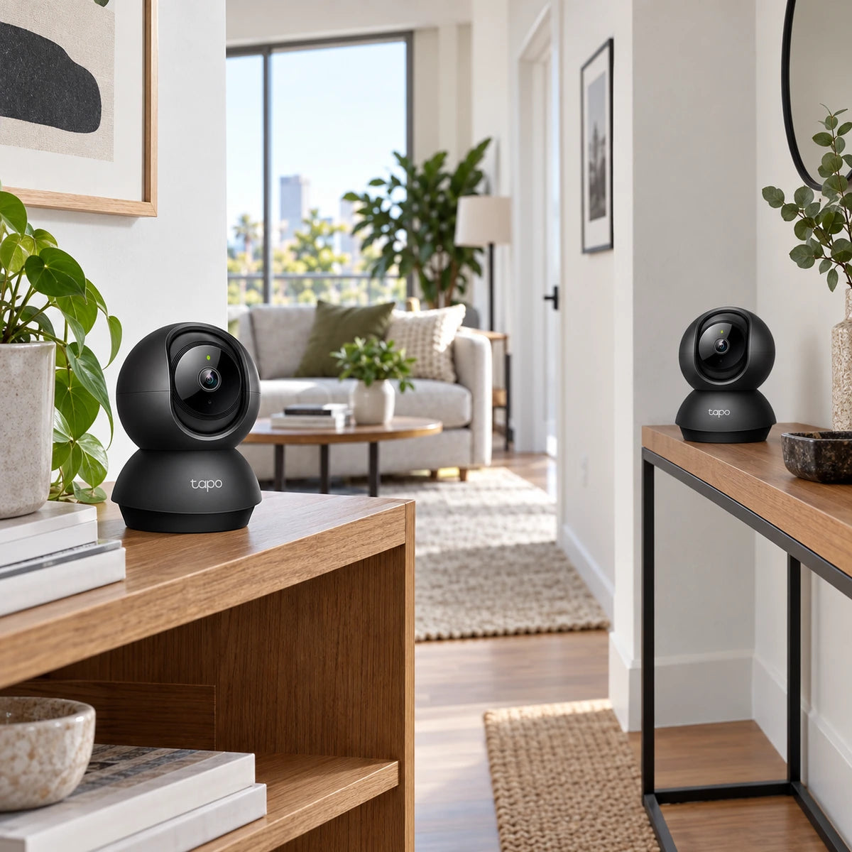 Pack x2 Cámaras de Seguridad Wi-Fi Tapo C211 2K 3MP 360° - lifestyle home-multizone-day - Media Factory