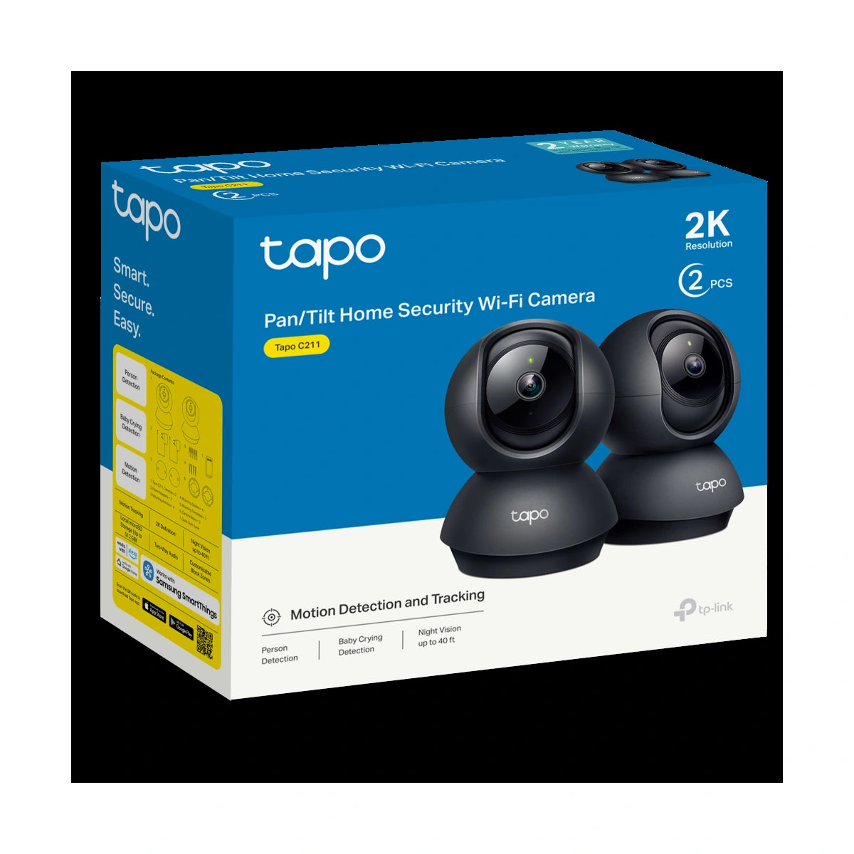 Pack x2 Cámaras de Seguridad Wi-Fi Tapo C211 2K 3MP 360° - vista 1