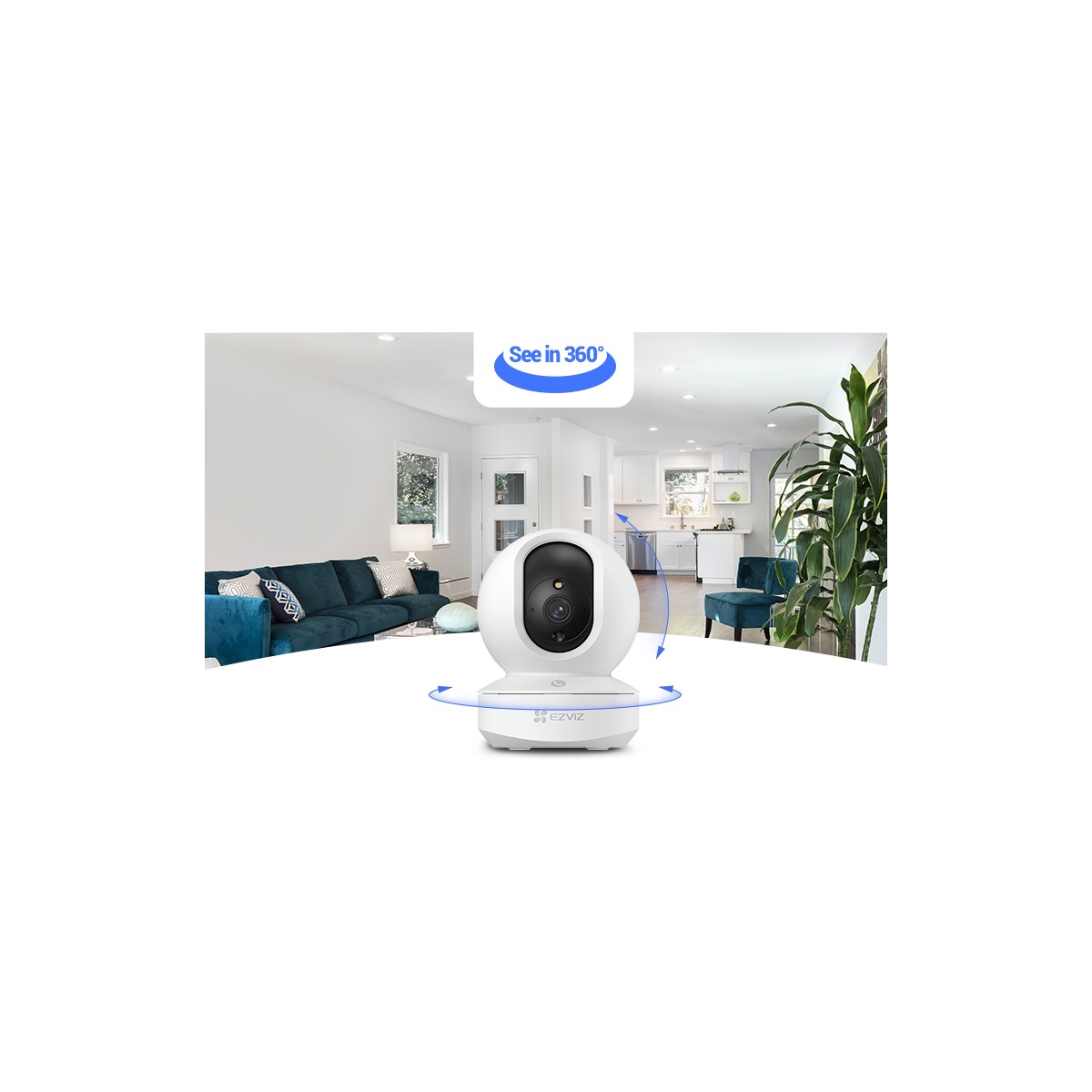 Cámara Wi-Fi EZVIZ TY1 Pro 2MP Full HD 360° Interior, vista 4