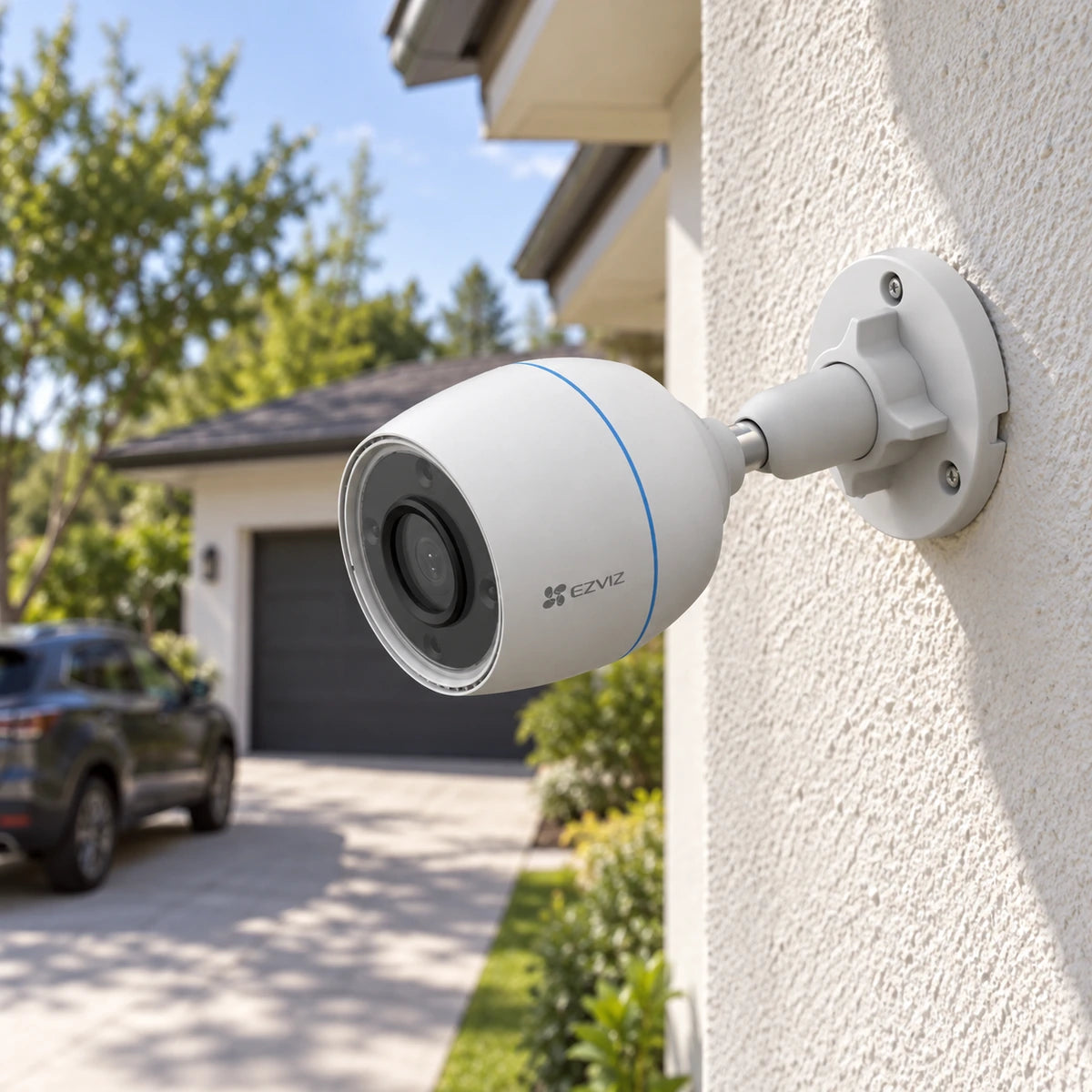 Cámara Wi-Fi EZVIZ H3c 2MP Full HD Exterior - lifestyle front-entrance - Media Factory
