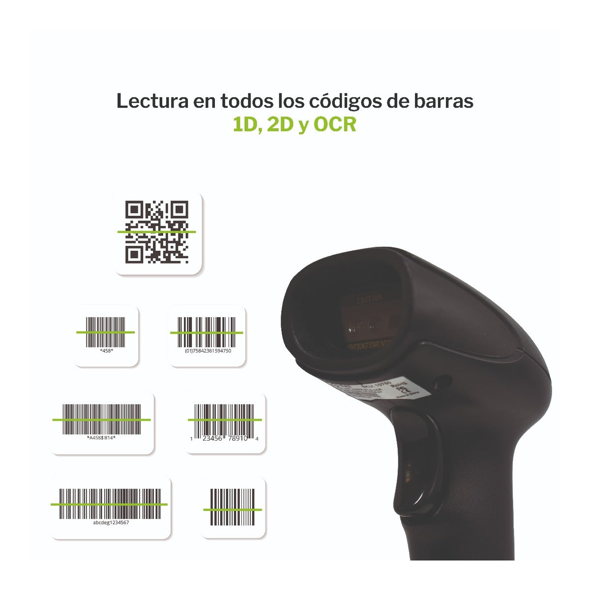 Lector de Código de Barras 1D/2D QR Inalámbrico Sar AI202W+1 con Base Bluetooth - vista oficial 3