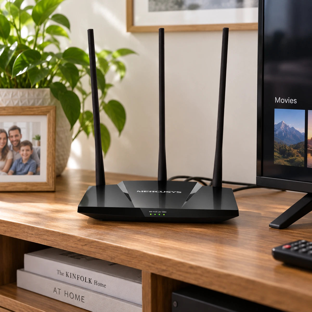 Router Mercusys MW330HP Wi-Fi N 300 Mbps de Alta Potencia - lifestyle family-media - Media Factory