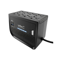 Regulador Unitec I-682 1600 VA 800 W con USB y USB-C — fotografía técnica real 1