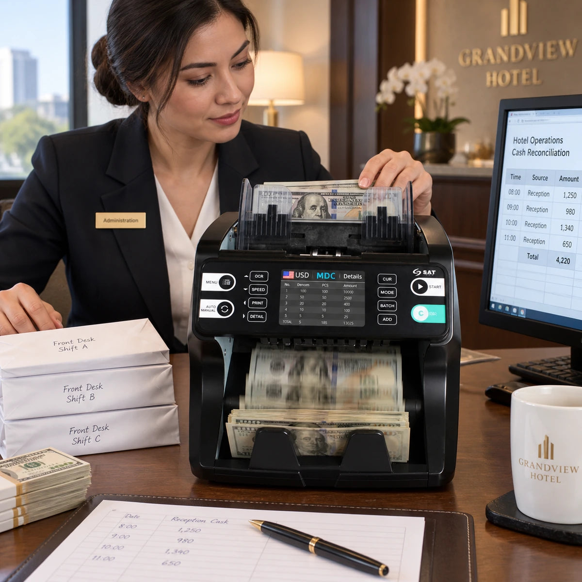 Contadora y Denominadora de Billetes Sat BC5115 - lifestyle hotel-finance - Media Factory POS