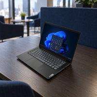 Lenovo V14 G4 black, US layout — escena de uso profesional diferente