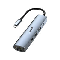 Hub Genius UH-545 USB-C 5 en 1 con Ethernet Gigabit — vista técnica 1