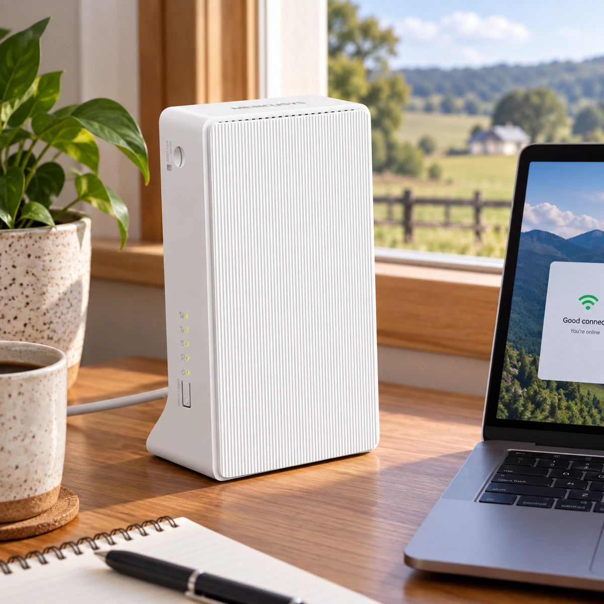 Router 4G LTE Mercusys MB110-4G Wi-Fi N 300 Mbps - lifestyle rural-lte - Media Factory
