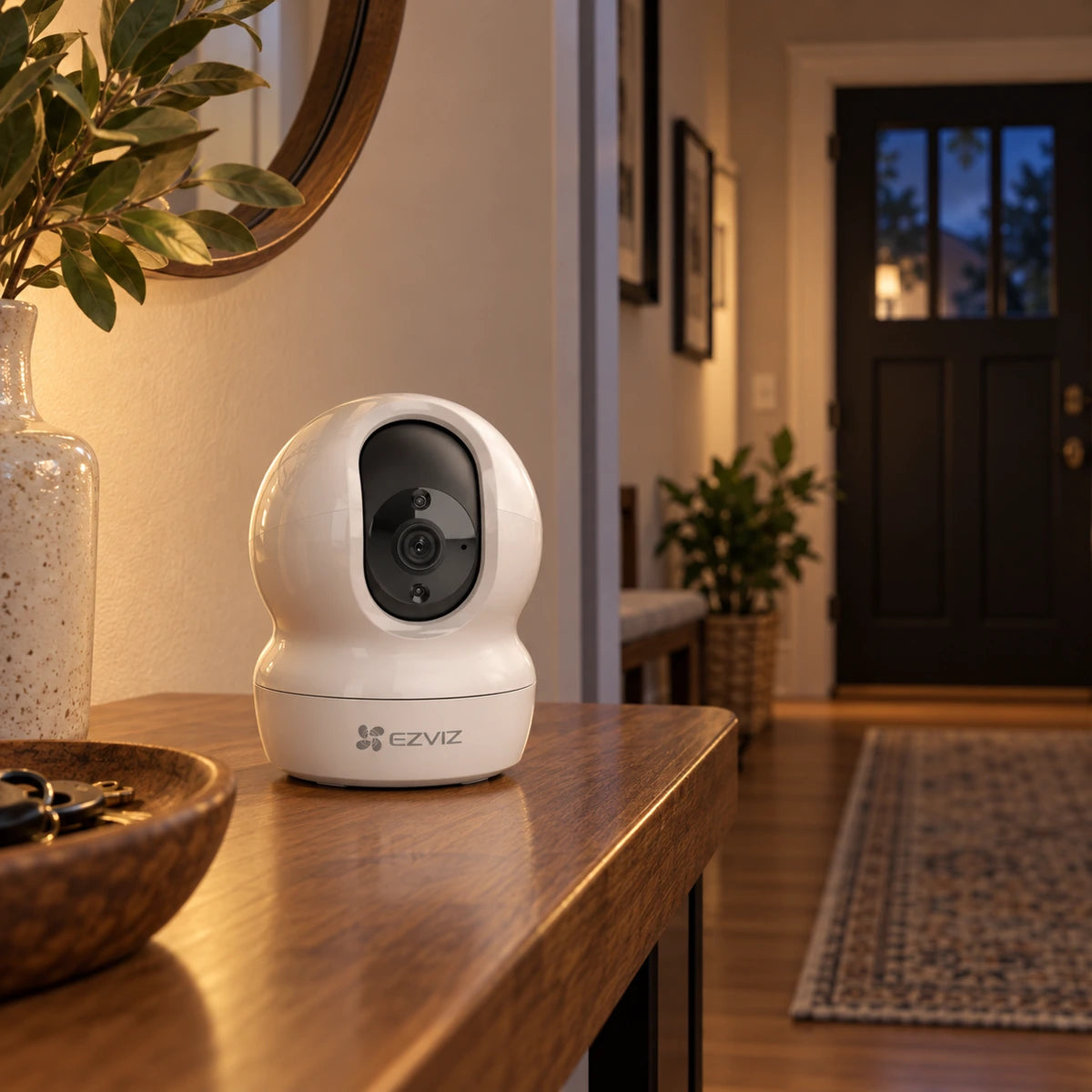 Cámara Wi-Fi EZVIZ CP1 3MP 2K 360° Interior - lifestyle remote-entry - Media Factory