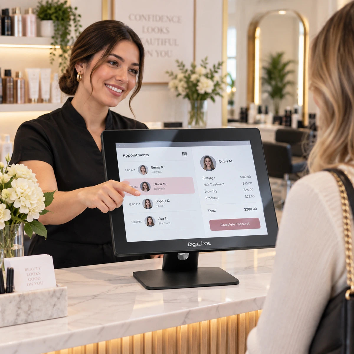 Monitor Touch Táctil Digital POS DIG-TM150 15 pulgadas - lifestyle salon-reception - Media Factory POS