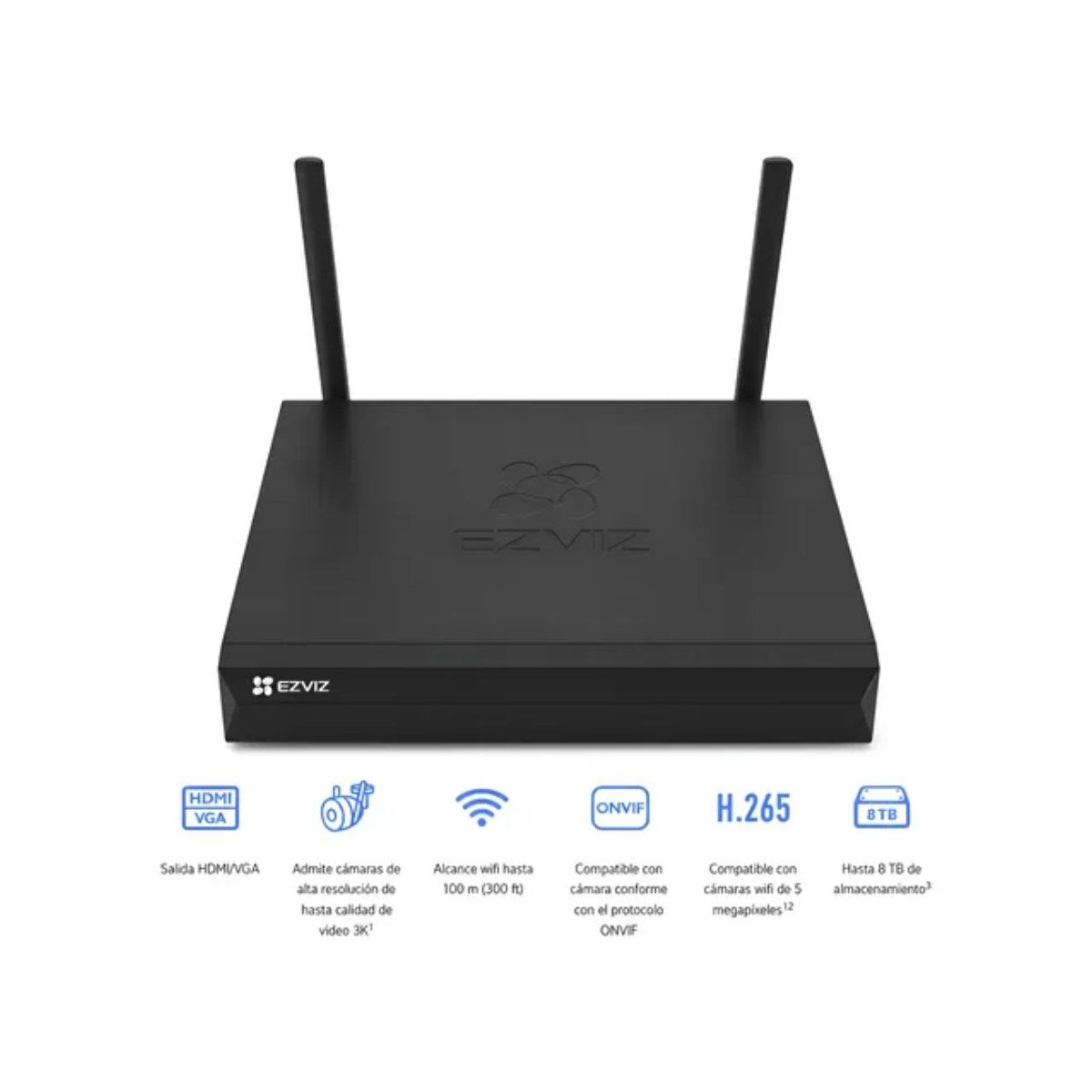 NVR Inalámbrico EZVIZ X5S de 8 Canales HDMI y VGA