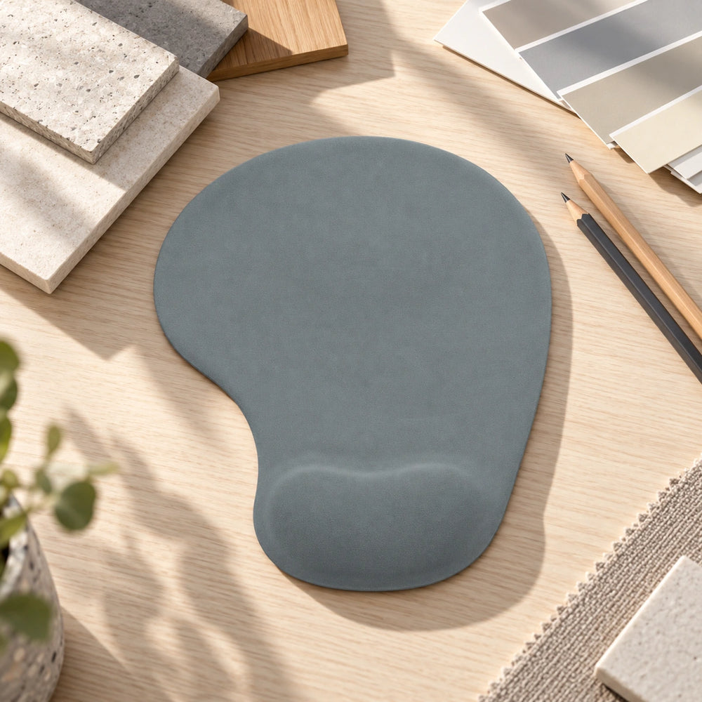 Pad mouse Basik BSK304 gris con apoyo de muñeca en gel