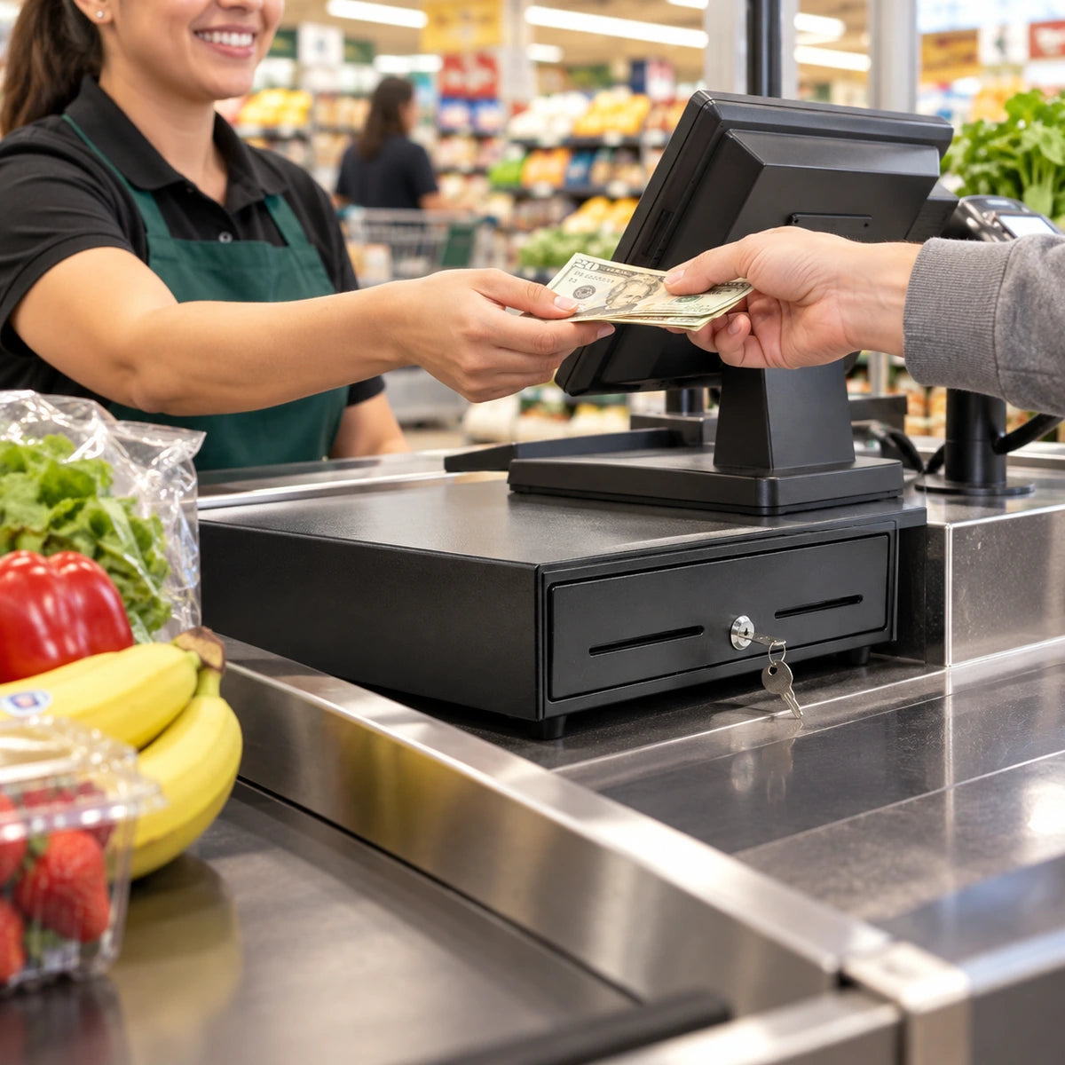 Cajón Monedero Jaltech 350MM Tps 35 4 Puestos Riel Metalico - lifestyle retail-cashier - Media Factory POS