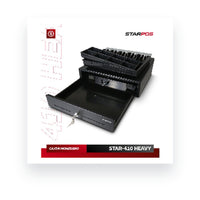 Cajón Monedero Star POS 410 Heavy 5 Puestos Riel Metalico Negro, vista del producto