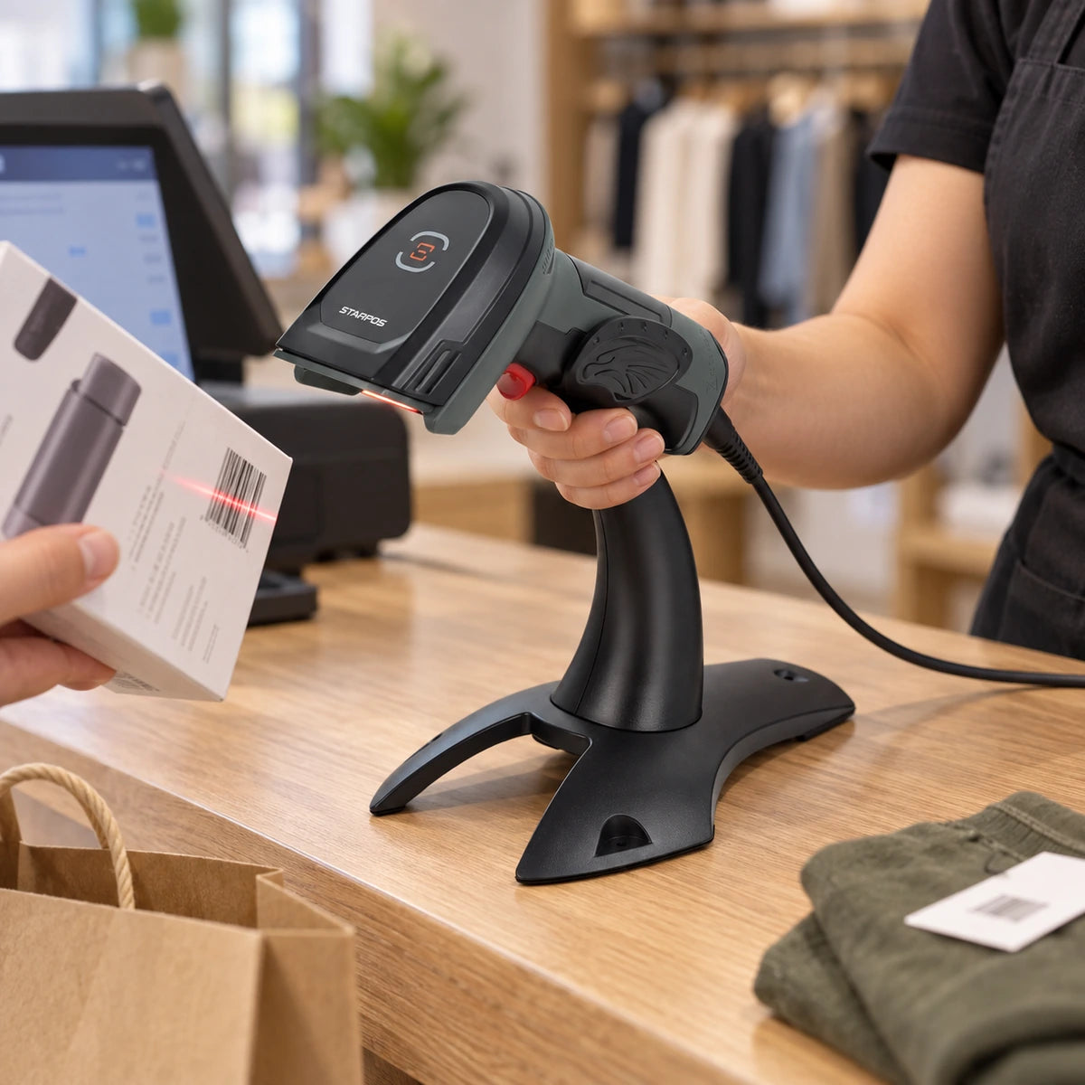 Lector de Código de Barras Alámbrico Industrial Star POS 6267 ID Cedulas 1D 2D QR USB