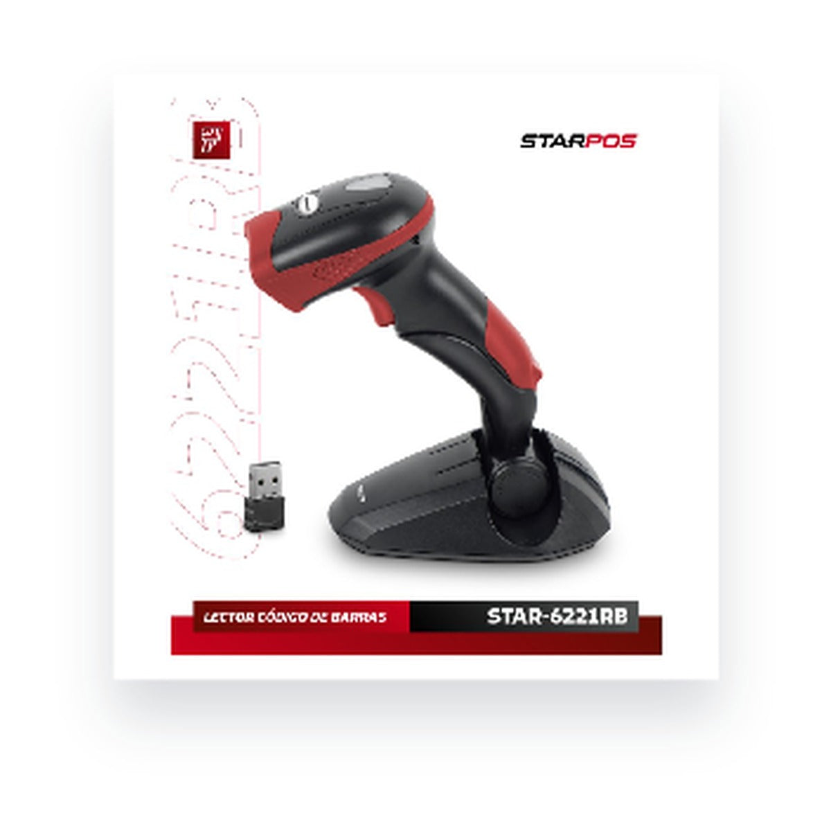 Lector de Código de Barras Inalámbrico Star POS 6221RB 1D 2D QR USB