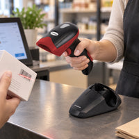 Lector de Código de Barras Inalámbrico Star POS 6221RB 1D 2D QR USB - lifestyle retail-checkout - Media Factory POS
