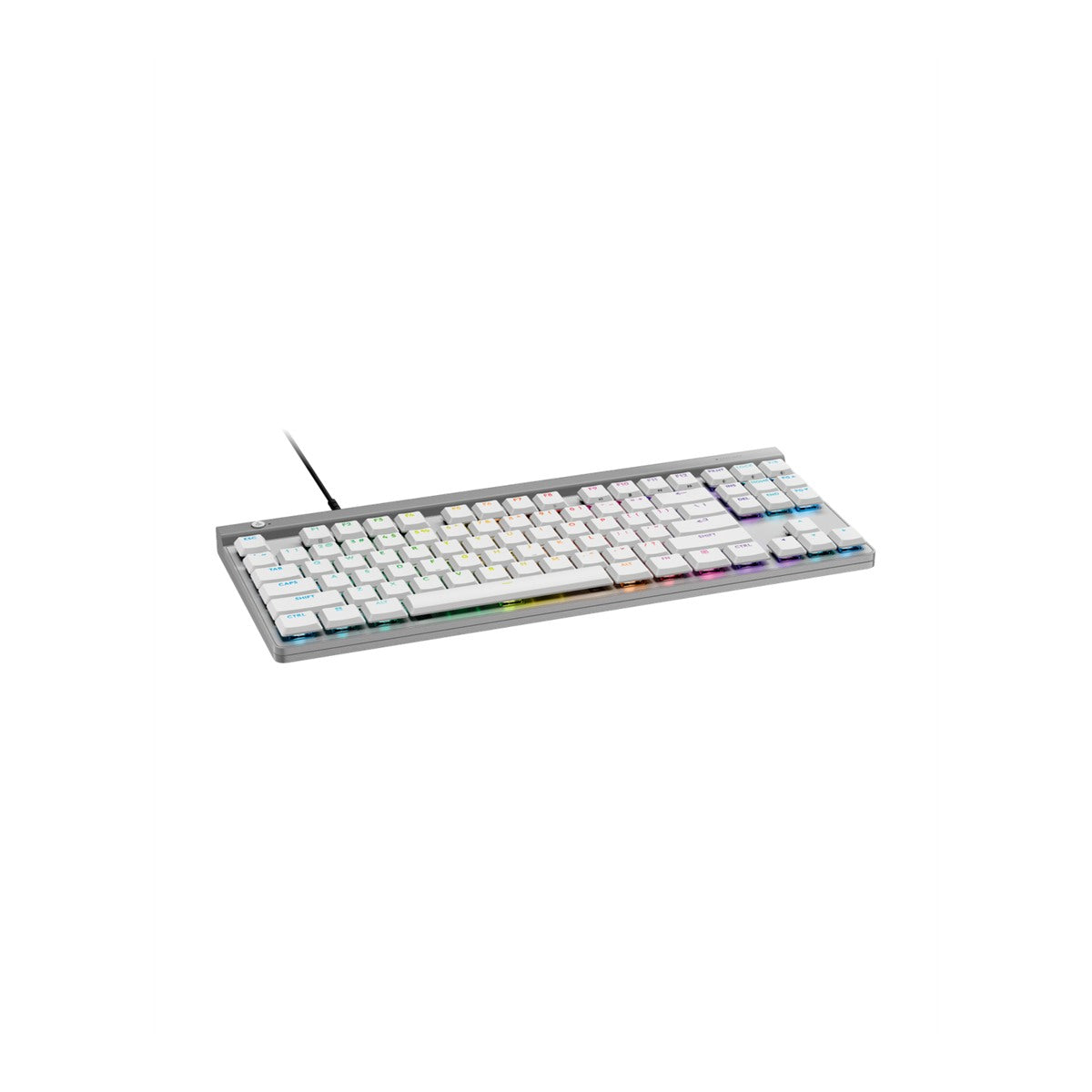Vista diagonal del Logitech G515 TKL blanco