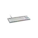 Vista diagonal del Logitech G515 TKL blanco