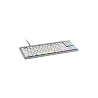 Vista diagonal del Logitech G515 TKL blanco
