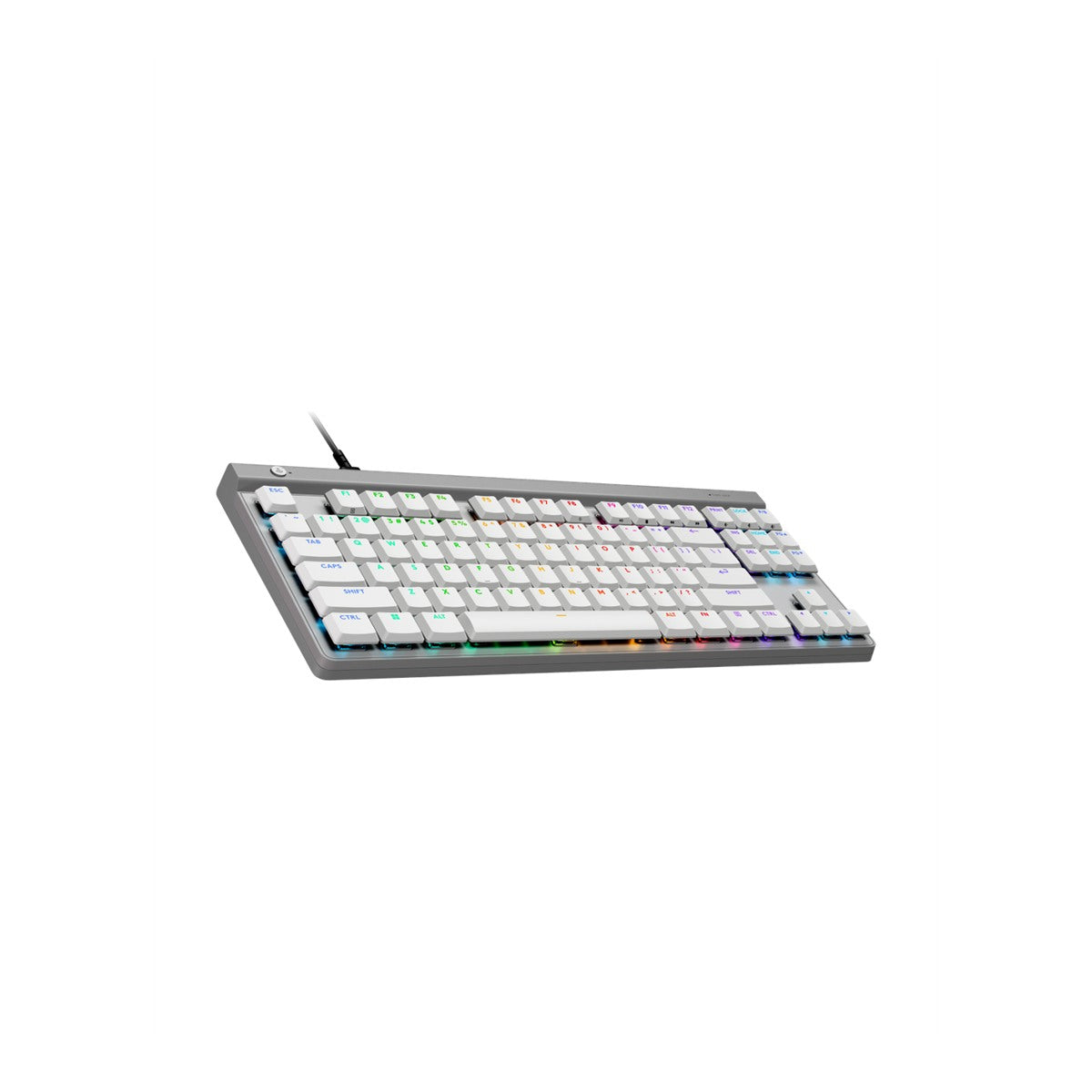 Vista elevada del teclado Logitech G515 TKL blanco