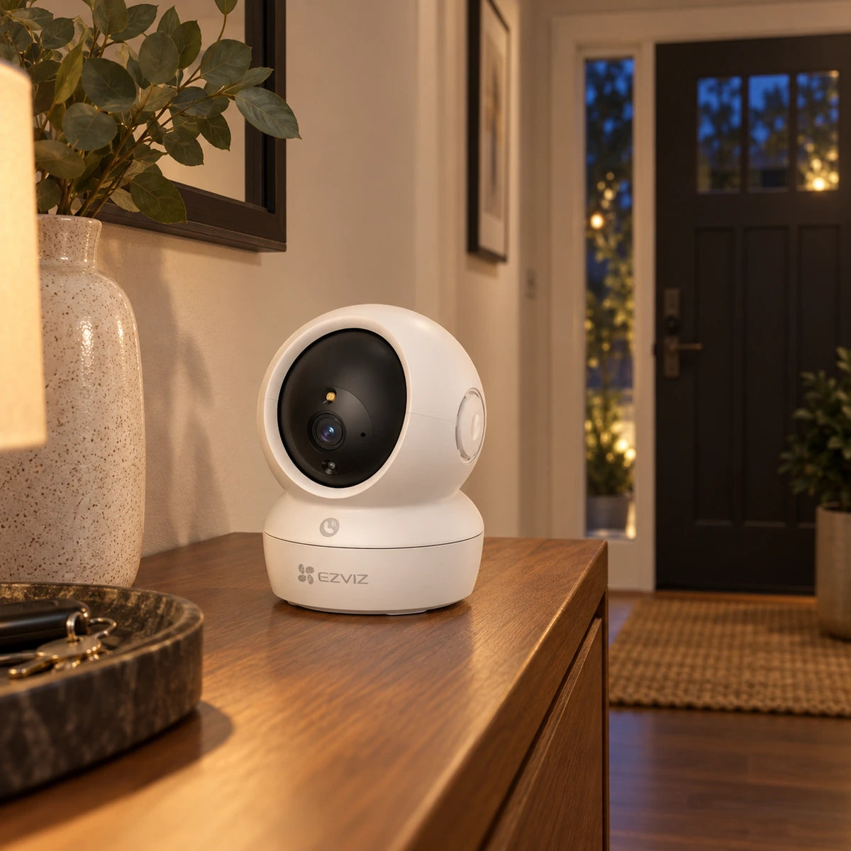 Cámara Wi-Fi EZVIZ H6c Pro 8MP 4K 360° Interior - lifestyle remote-entry - Media Factory