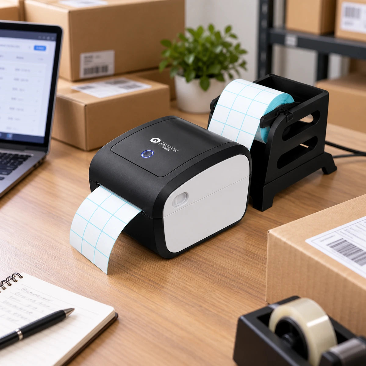 Impresora de Etiqueta POS Térmica Jaltech Jal- POS423 100 mm USB LAN + Soporte Externo - lifestyle ecommerce-dispatch - Media Factory POS