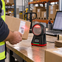 Lector de Código de Barras Omnidireccional Star POS 8206 1D 2D QR - lifestyle warehouse-inventory - Media Factory POS