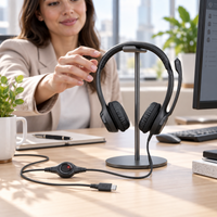 Diadema Logitech H390 USB-C con Micrófono Negra - escena lifestyle 1 de uso real