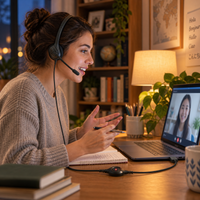 Diadema Logitech H390 USB-C con Micrófono Negra - escena lifestyle 2 de uso real