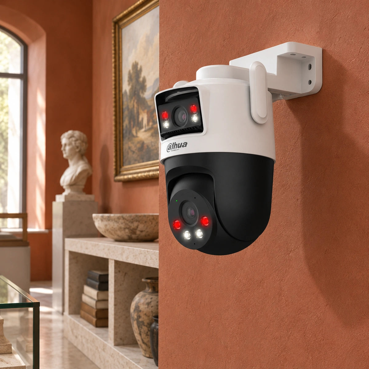 Cámara Wi-Fi Dahua P3D-3F Doble Lente 3MP 2K Exterior — tercera escena de uso en un ambiente editorial distinto