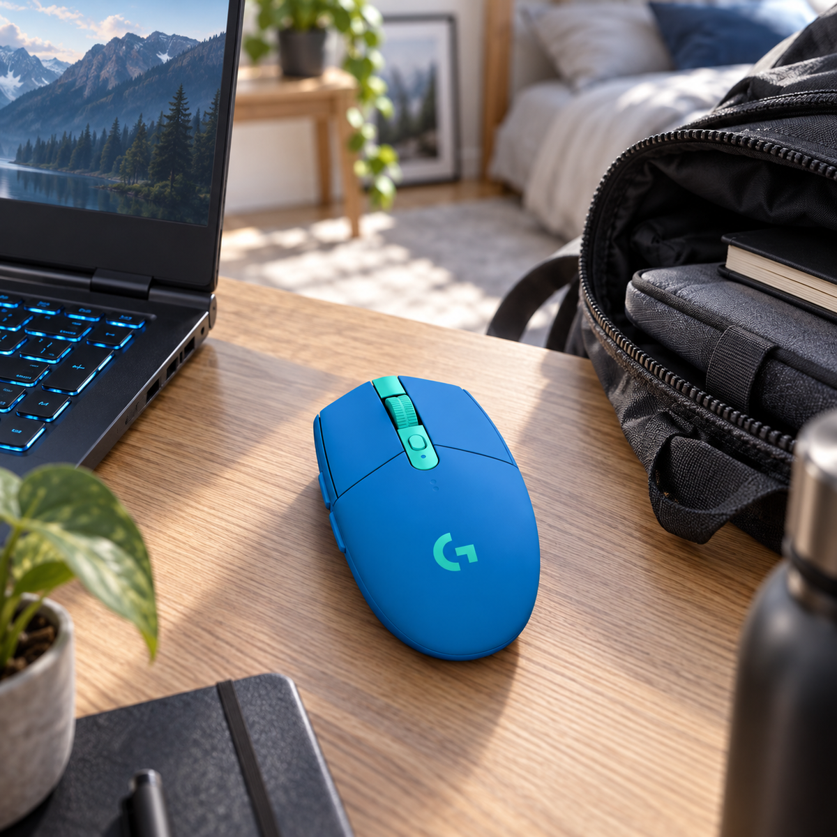 Mouse Gamer Inalámbrico Logitech G305 LIGHTSPEED Azul - escena lifestyle 2 de uso real