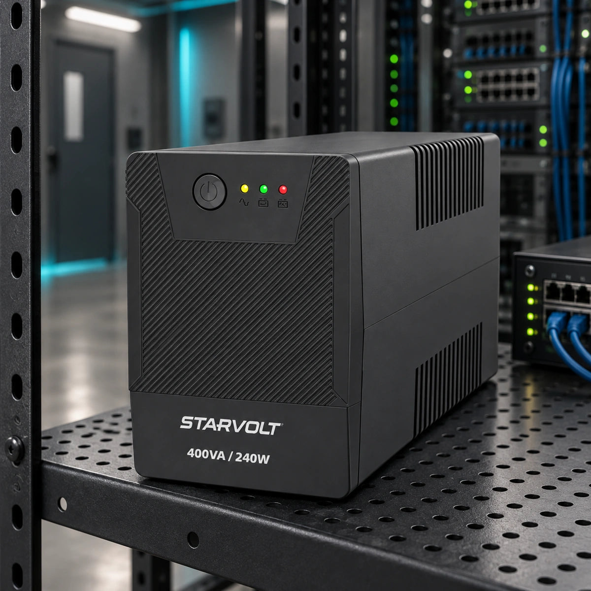 UPS STARVOLT interactiva 400 VA / 240 W, 6 tomas — sala de equipos de red