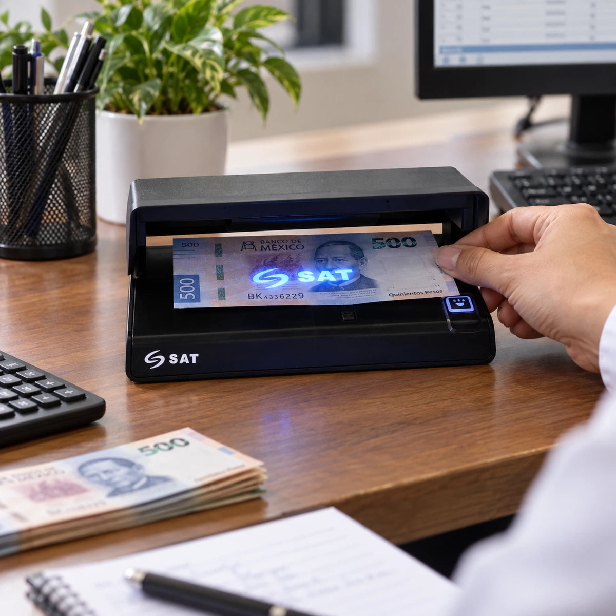 Detector de Billetes SAT DBL11 UV y Marca de Agua - lifestyle office-cash-control - Media Factory POS