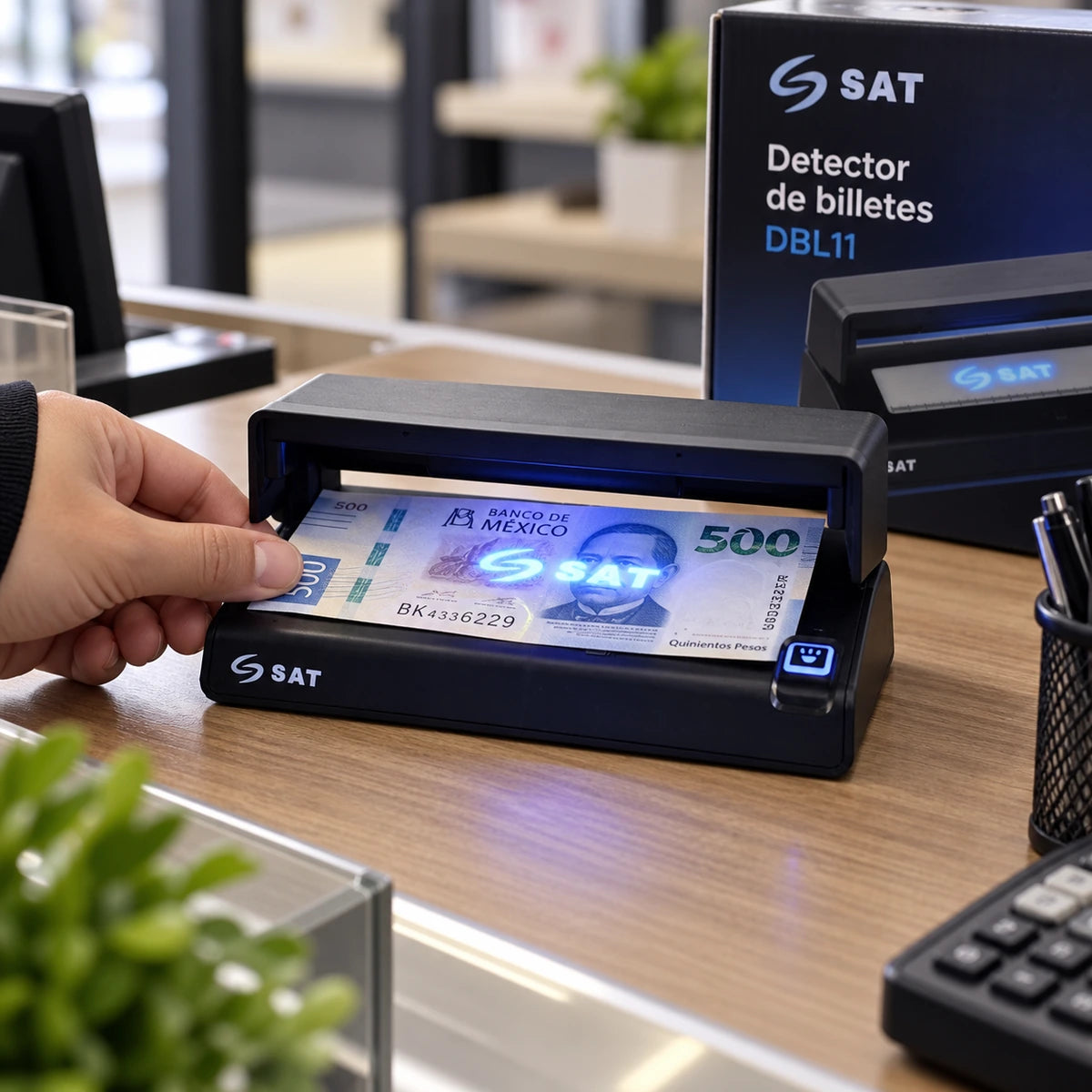 Detector de Billetes SAT DBL11 UV y Marca de Agua - lifestyle retail-verification - Media Factory POS
