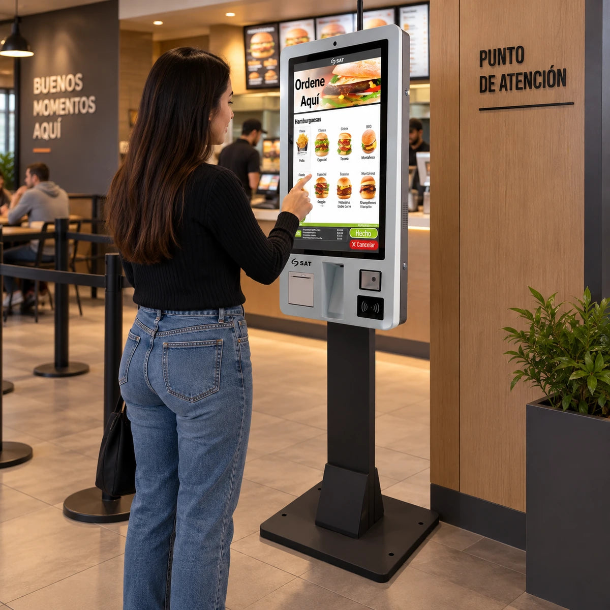 Kiosco Transaccional SAT KT32LC 32" Android Touch - lifestyle information-checkin - Media Factory POS