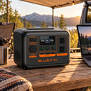 Estación de energía BLUETTI AC2P 300W 230,4Wh 120V — energía portátil en un campamento protegido
