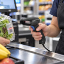 Lector de códigos XPOS S7 alámbrico USB 1D y 2D — lectura manual de un código en comercio