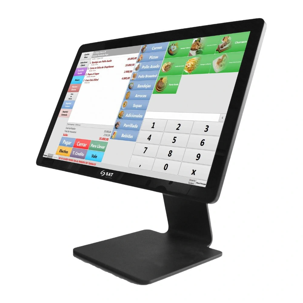 Todo en uno POS SAT AX156 Android 14 4GB 64GB táctil 15,6 pulgadas — vista técnica 2