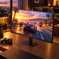 Monitor LG 24U411B-B IPS Full HD 144 Hz de 23,8 pulgadas — vista del monitor en un espacio de entretenimiento