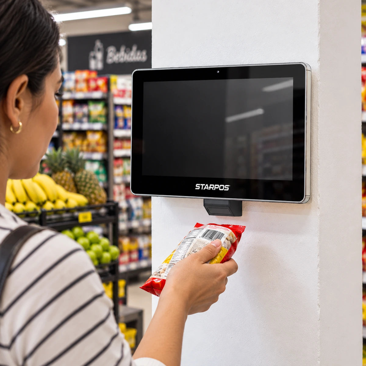 Star POS PC116A en supermercado; escena ilustrativa de uso