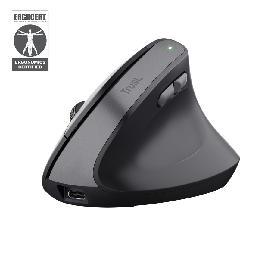 Mouse Ergonómico Inalámbrico Trust Bayo II Recargable Negro - vista 1