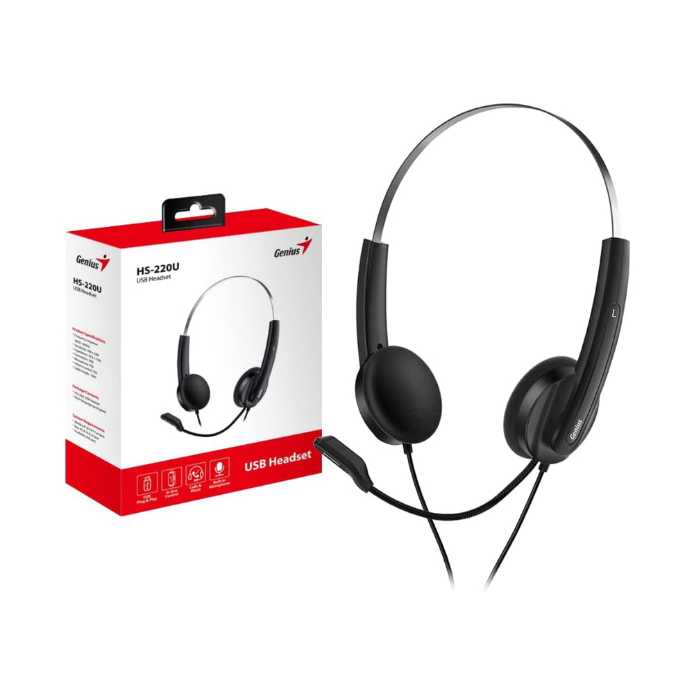 Diadema Genius HS-220U USB-C con Micrófono Negra - vista 1