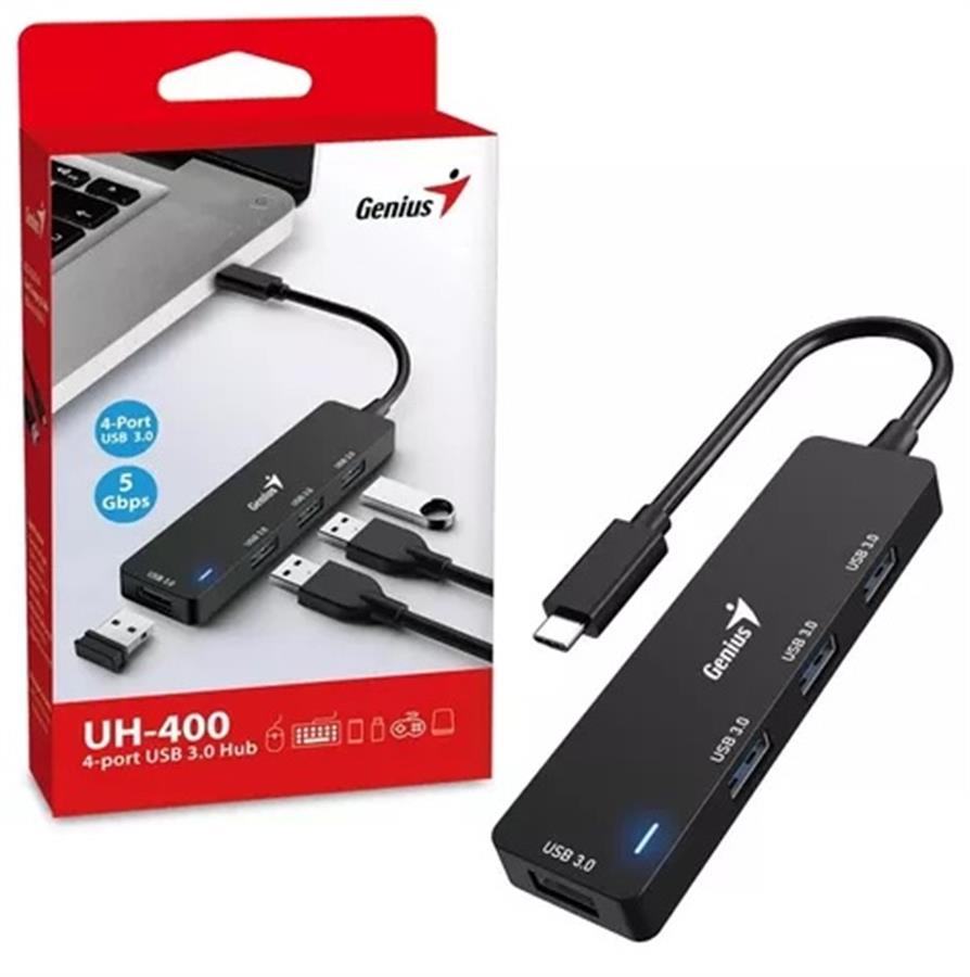 Hub Genius UH-400 USB-C a 4 Puertos USB 3.0 - vista 1