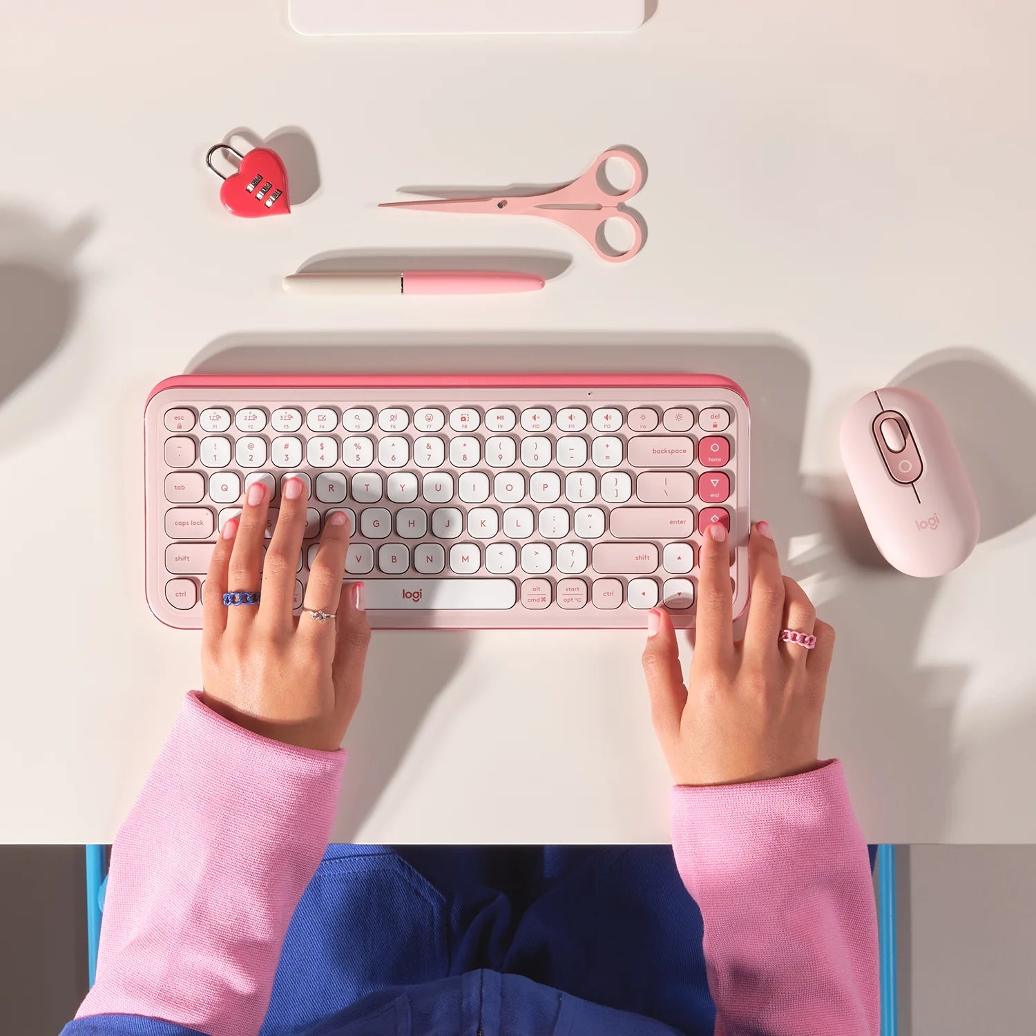 Combo Logitech POP Icon Teclado y Mouse Bluetooth - Rosado