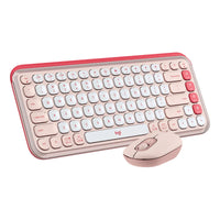 Combo teclado y mouse Bluetooth Logitech POP Icon rosado estilo moderno