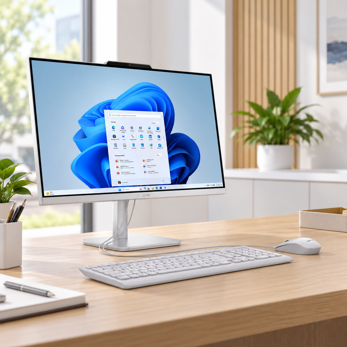 Computador todo en uno Lenovo A100 Core i3-N305 8GB 512GB 23,8 — escena lifestyle de uso